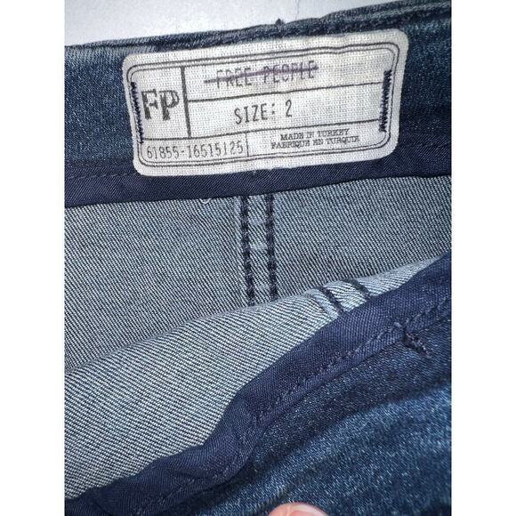 Free People Denim Shoelace Lace Up Pencil Skirt, Size 2 - Picture 3 of 6